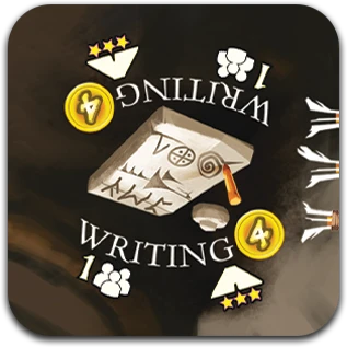 Writing advancement tile, grants a Population Token.
